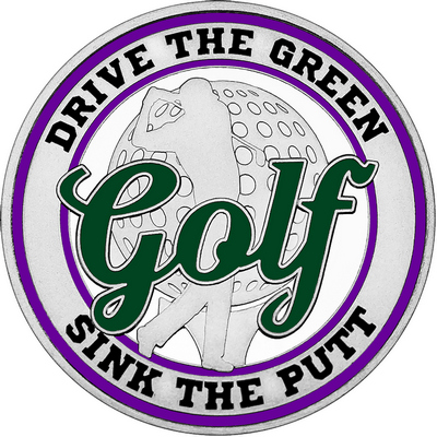 Dark Green "Golf" with Purple Outer Circular Borders